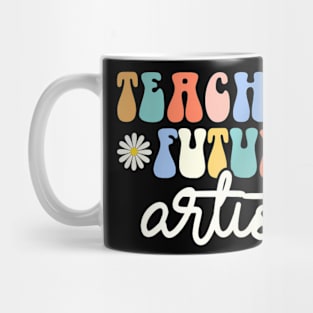 Teaching Future Artists Cute Retro Groovy Teacher Mug